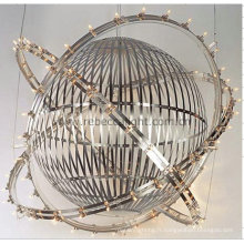 Lampe pendentif en acier satiné sans fin de l&#39;hôtel Project Sphere